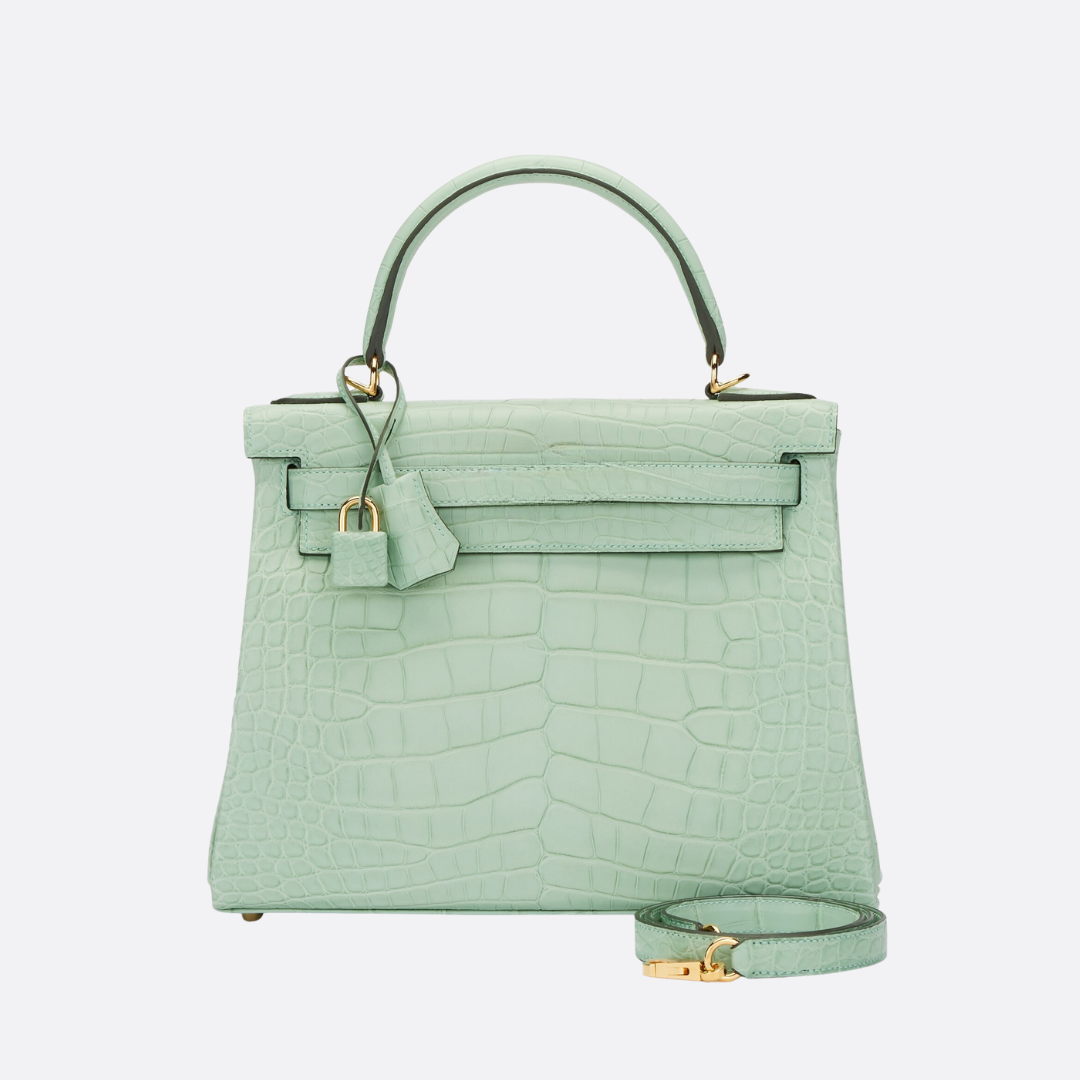 Matte Alligator Leather Handbag