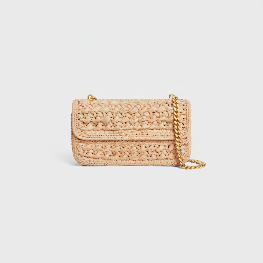 Shoulder Bag In Raffia effect
