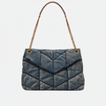 Puffer Bag In Quilted Vintage Denim